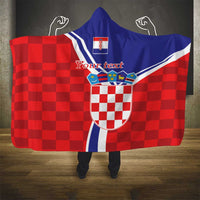 Personalized Croatia Coat of Arms Hooded Blanket Checkerboard Style