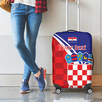 Personalized Croatia Coat of Arms Luggage Cover Checkerboard Style