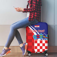 Personalized Croatia Coat of Arms Luggage Cover Checkerboard Style