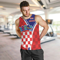 Personalized Croatia Coat of Arms Men Tank Top Checkerboard Style