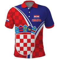 Personalized Croatia Coat of Arms Polo Shirt Checkerboard Style