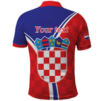 Personalized Croatia Coat of Arms Polo Shirt Checkerboard Style