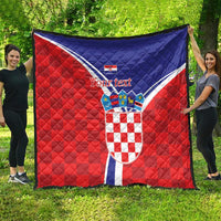 Personalized Croatia Coat of Arms Quilt Checkerboard Style
