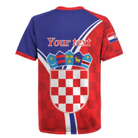 Personalized Croatia Coat of Arms Rugby Jersey Checkerboard Style