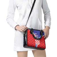 Personalized Croatia Coat of Arms Shoulder Handbag Checkerboard Style