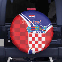 Personalized Croatia Coat of Arms Spare Tire Cover Checkerboard Style