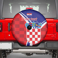 Personalized Croatia Coat of Arms Spare Tire Cover Checkerboard Style