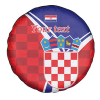 Personalized Croatia Coat of Arms Spare Tire Cover Checkerboard Style