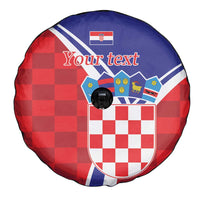 Personalized Croatia Coat of Arms Spare Tire Cover Checkerboard Style
