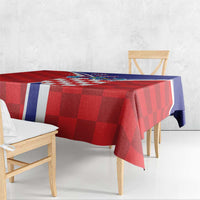 Personalized Croatia Coat of Arms Tablecloth Checkerboard Style