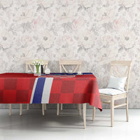 Personalized Croatia Coat of Arms Tablecloth Checkerboard Style