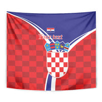 Personalized Croatia Coat of Arms Tapestry Checkerboard Style