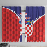 Personalized Croatia Coat of Arms Window Curtain Checkerboard Style