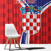 Personalized Croatia Coat of Arms Window Curtain Checkerboard Style
