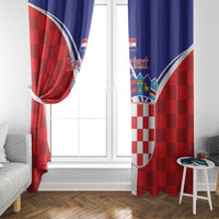 Personalized Croatia Coat of Arms Window Curtain Checkerboard Style