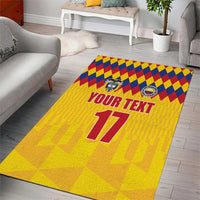 Custom Colombia Football Area Rug Retro Yellow Style