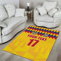 Custom Colombia Football Area Rug Retro Yellow Style