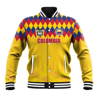 Custom Colombia Football Baseball Jacket Retro Yellow Style