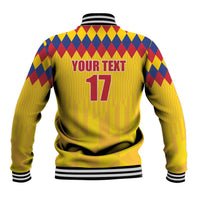 Custom Colombia Football Baseball Jacket Retro Yellow Style