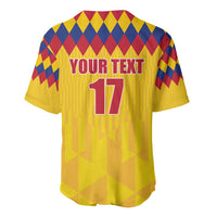 Custom Colombia Football Baseball Jersey Retro Yellow Style