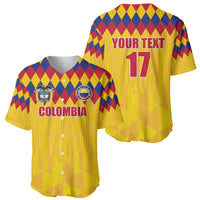 Custom Colombia Football Baseball Jersey Retro Yellow Style