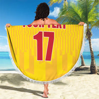 Custom Colombia Football Beach Blanket Retro Yellow Style