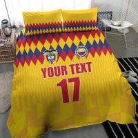 Custom Colombia Football Bedding Set Retro Yellow Style
