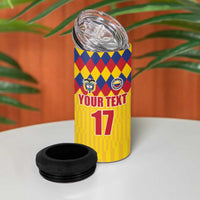 Custom Colombia Football 4 in 1 Can Cooler Tumbler Retro Yellow Style