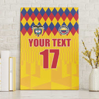Custom Colombia Football Canvas Wall Art Retro Yellow Style