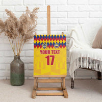 Custom Colombia Football Canvas Wall Art Retro Yellow Style