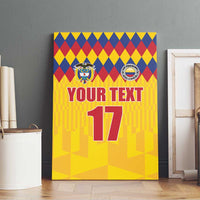 Custom Colombia Football Canvas Wall Art Retro Yellow Style