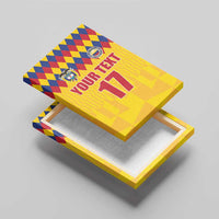 Custom Colombia Football Canvas Wall Art Retro Yellow Style