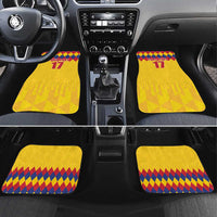 Custom Colombia Football Car Mats Retro Yellow Style