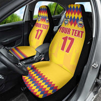 Custom Colombia Football Car Seat Cover Retro Yellow Style