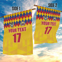 Custom Colombia Football Garden Flag Retro Yellow Style