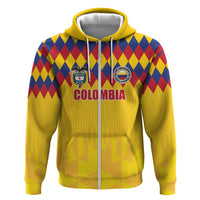 Custom Colombia Football Hoodie Retro Yellow Style