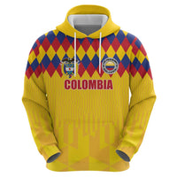 Custom Colombia Football Hoodie Retro Yellow Style