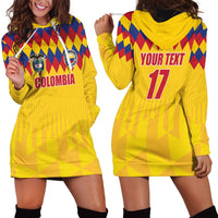 Custom Colombia Football Hoodie Dress Retro Yellow Style