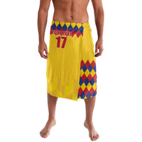 Custom Colombia Football Lavalava Retro Yellow Style