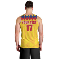 Custom Colombia Football Men Tank Top Retro Yellow Style