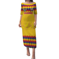 Custom Colombia Football Puletasi Retro Yellow Style