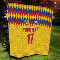 Custom Colombia Football Quilt Retro Yellow Style