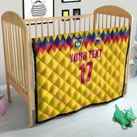 Custom Colombia Football Quilt Retro Yellow Style