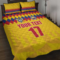 Custom Colombia Football Quilt Bed Set Retro Yellow Style