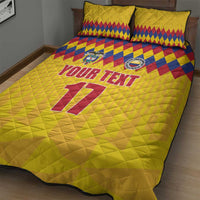Custom Colombia Football Quilt Bed Set Retro Yellow Style