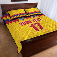 Custom Colombia Football Quilt Bed Set Retro Yellow Style