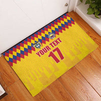 Custom Colombia Football Rubber Doormat Retro Yellow Style