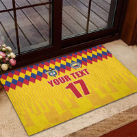 Custom Colombia Football Rubber Doormat Retro Yellow Style