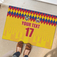 Custom Colombia Football Rubber Doormat Retro Yellow Style