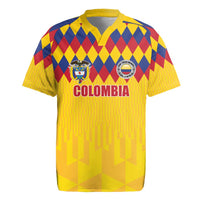 Custom Colombia Football Rugby Jersey Retro Yellow Style